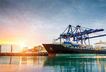 Container ship in port